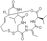 structure of CAS# 128517-07-7, Romidepsin;Antibiotic FR 901228; Chromadax; FK 228; FR 901228; NSC 630176
