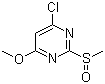 结构式 CAS# 1289385-30-3, 4-氯-6-甲氧基-2-(甲亚磺酰基)嘧啶