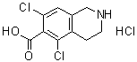 结构式 CAS# 1289646-93-0, 5,7-二氯-1,2,3,4-四氢-6-异喹啉羧酸盐酸盐