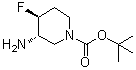 structure of CAS# 1290191-71-7, (3S,4S)-3-Amino-4-fluoro-1-piperidinecarboxylic acid 1,1-dimethylethyl ester
