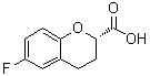 结构式 CAS# 129101-36-6, (S)-6-氟-3,4-二氢-2H-1-苯并吡喃-2-羧酸