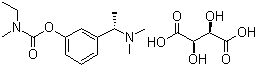 structure of CAS# 129101-54-8, Rivastigmine tartrate;(S)-N-Ethyl-3-[(1-dimethylamino)ethyl]-N-methylphenylcarbamate hydrogen tartrate