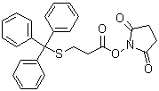structure of CAS# 129431-12-5, 1-[1-Oxo-3-[(triphenylmethyl)thio]propoxy]-2,5-pyrrolidinedione;S-Trityl-3-mercaptopropionic acid N-hydroxysuccinimide ester