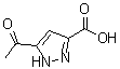 结构式 CAS# 1297537-45-1, 5-乙酰基-1H-吡唑-3-羧酸