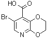 structure of CAS# 1299607-64-9, 7-Bromo-2,3-dihydro-1,4-dioxino[2,3-b]pyridine-8-carboxylic acid