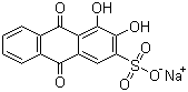 structure of CAS# 130-22-3, Alizarin Red S;C.I. 58005; 9,10-Dihydro-3,4-dihydroxy-9,10-dioxo-2-anthracenesulfonic acid sodium salt; Mordant Red 3; Sodium alizarinesulfonate