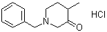 structure of CAS# 1303968-15-1, 4-Methyl-1-(phenylmethyl)-3-piperidinone hydrochloride (1:1)