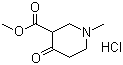 结构式 CAS# 13049-77-9, 1-甲基-4-哌啶酮-3-羧酸甲酯盐酸盐