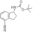 structure of CAS# 1306763-30-3, N-[(1R)-4-Cyano-2,3-dihydro-1H-inden-1-yl]carbamic acid 1,1-dimethylethyl ester