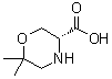 structure of CAS# 1313479-60-5, (3R)-6,6-Dimethyl-3-morpholinecarboxylic acid