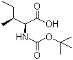 structure of CAS# 13139-16-7, Boc-L-Isoleucine ;N-(tert-Butoxycarbonyl)-L-isoleucine