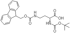 structure of CAS# 131570-57-5, N-Boc-N'-Fmoc-D-2,4-diaminobutyric acid;Boc-D-Dab(Fmoc)-OH