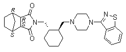 structure of CAS# 1318074-27-9, (3aR,4R,7S,7aS)-2-[[(1S,2S)-2-[[4-(1,2-Benzisothiazol-3-yl)-1-piperazinyl]methyl]cyclohexyl]methyl]hexahydro-4,7-methano-1H-isoindole-1,3(2H)-dione