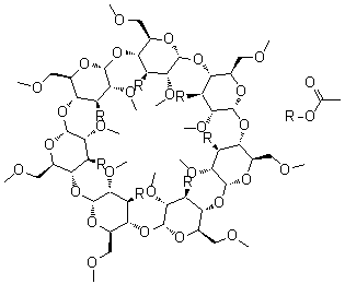 结构式 CAS# 131889-29-7, 七(3-O-乙酰基-2,6-二-O-甲基)-beta-环糊精