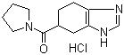 structure of CAS# 132036-42-1, 1-Pyrrolidinyl(4,5,6,7-tetrahydro-1H-benzimidazol-6-yl)methanone hydrochloride;1-[(4,5,6,7-Tetrahydro-1H-benzimidazol-5-yl)carbonyl]pyrrolidine monohydrochloride