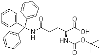 structure of CAS# 132388-69-3, N-Boc-N'-trityl-L-glutamine;Boc-Gln(Trt)-OH; N-(tert-Butoxycarbonyl)-N'-trityl-L-glutamine