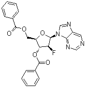 结构式 CAS# 132723-01-4, 9-(3,5-二-O-苯甲酰基-2-脱氧-2-氟-beta-D-阿拉伯呋喃糖基)-9H-嘌呤