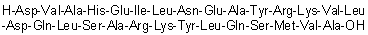 structure of CAS# 132769-35-8, L-alpha-Aspartyl-L-valyl-L-alanyl-L-histidyl-L-alpha-glutamyl-L-isoleucyl-L-leucyl-L-asparaginyl-L-alpha-glutamyl-L-alanyl-L-tyrosyl-L-arginyl-L-lysyl-L-valyl-L-leucyl-L-alpha-aspartyl-L-glutaminyl-L-leucyl-L-seryl-L-alanyl-L-arginyl-L-lysyl-L-tyrosyl-L-leucyl-L-glutaminyl-L-seryl-L-methionyl-L-valyl-L-alanine