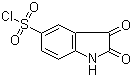 structure of CAS# 132898-96-5, 2,3-Dioxo-2,3-dihydro-1H-indole-5-sulfonyl chloride;5-Isatinsulfonyl chloride; 5-(Chlorosulfonyl)isatin