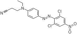 结构式 CAS# 13301-61-6, 分散橙 76; 分散橙 37; 分散橙 59; 3-[[4-[(2,6-二氯-4-硝基苯基)偶氮]苯基]乙氨基]丙腈