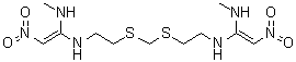 structure of CAS# 1331637-48-9, N,N'-((Methylenebis(sulfanediyl))bis(ethane-2,1-diyl))bis(N-methyl-2-nitroethene-1,1-diamine)