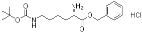 结构式 CAS# 133170-57-7, N6-[叔丁氧羰基]-L-赖氨酸苄酯单盐酸盐