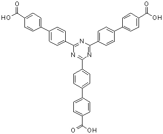 structure of CAS# 1331756-62-7, 4'-[4,6-Bis(4'-carboxy[1,1'-biphenyl]-4-yl)-1,3,5-triazin-2-yl]-[1,1'-biphenyl]-4-carboxylic acid