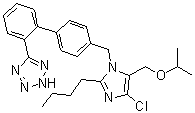 结构式 CAS# 1332713-64-0, 5-[4'-[[2-丁基-4-氯-5-[(1-甲基乙氧基)甲基]-1H-咪唑-1-基]甲基][1,1'-联苯]-2-基]-2H-四唑