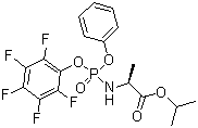 结构式 CAS# 1334513-02-8, N-[(S)-(2,3,4,5,6-五氟苯氧基)苯氧基磷酰基]-L-丙氨酸异丙酯