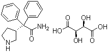 structure of CAS# 134002-26-9, 3-(S)-(+)-(1-Carbamoyl-1,1-diphenylmethyl)pyrroloidine-L-(+)-tartarate