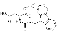 structure of CAS# 134098-70-7, Fmoc-D-Aspartic acid 1-tert-butyl ester;Fmoc-D-Asp-OtBu; N-(9-Fluorenylmethyloxycarbonyl)-D-aspartic acid 1-tert-butyl ester