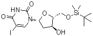 结构式 CAS# 134218-81-8, 2'-脱氧-5'-O-[(叔丁基)二甲基硅烷基]-5-碘尿苷