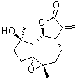 structure of CAS# 1343403-10-0, (3R,3aS,3bS,6aS,8aS,9aR)-Octahydro-3-hydroxy-3,8a-dimethyl-6-methylene-1H-oxireno[8,8a]azuleno[4,5-b]furan-5(6H)-one