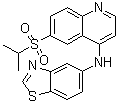 structure of CAS# 1346546-69-7, N-5-Benzothiazolyl-6-[(1-methylethyl)sulfonyl]-4-quinolinamine;GSK'872