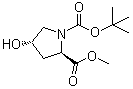 structure of CAS# 135042-17-0, (2R,4S)-4-Hydroxypyrrolidine-1,2-dicarboxylic acid 1-tert-butyl ester 2-methyl ester