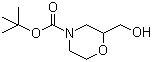 结构式 CAS# 135065-69-9, 4-Boc-2-羟甲基吗啉; 4-叔丁氧羰基-2-羟甲基吗啉