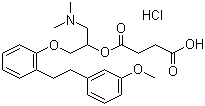 structure of CAS# 135159-51-2, Sarpogrelate hydrochloride;(+/-)-2-(Dimethylamino)-1-{[o-(m-methoxyphenethyl)phenoxy]methyl}ethyl hydrogen succinate hydrochloride