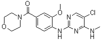 结构式 CAS# 1351758-81-0, [4-[[5-氯-4-(甲基氨基)-2-嘧啶基]氨基]-3-甲氧基苯基]-4-吗啉基甲酮