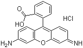 structure of CAS# 13558-31-1, Rhodamine 110 chloride;3,6-Diamino-9-(2-carboxyphenyl)xanthylium chloride