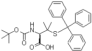 structure of CAS# 135592-13-1, N-[(1,1-Dimethylethoxy)carbonyl]-3-[(triphenylmethyl)thio]-L-valine