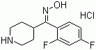 structure of CAS# 135634-18-3, 2,4-Difluorophenyl-(4-piperidinyl)methanone oxime hydrochloride