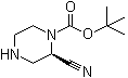 结构式 CAS# 1359658-44-8, (2R)-2-氰基-1-哌嗪羧酸叔丁酯