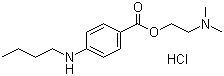 structure of CAS# 136-47-0, Tetracaine hydrochloride;2-Dimethylaminoethyl 4-n-butylaminobenzoate hydrochloride; 4-(Butylamino)benzoic acid 2-(dimethylamino)ethyl ester hydrochloride