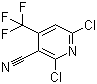 结构式 CAS# 13600-42-5, 3-氰基-2,6-二氯-4-(三氟甲基)吡啶