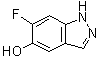 结构式 CAS# 1360884-19-0, 6-氟-1H-吲唑-5-醇