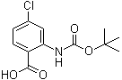 结构式 CAS# 136290-47-6, 2-[(叔丁氧羰基)氨基]-4-氯苯甲酸