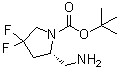 结构式 CAS# 1363384-67-1, (2S)-2-(氨基甲基)-4,4-二氟-1-吡咯烷羧酸叔丁酯