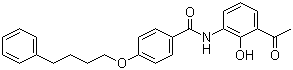 structure of CAS# 136450-06-1, 3'-[4-(4-Phenylbutoxy)benzoylamino]-2'-hydroxyacetophenone