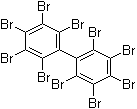 structure of CAS# 13654-09-6, Perbromobiphenyl;2,2',3,3',4,4',5,5',6,6'-Decabromobiphenyl; Adine 0102; BB 209; Berkflam B 10; Decabromobiphenyl; Flammex B 10; PBB 209