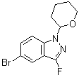 结构式 CAS# 1365889-96-8, 5-溴-3-氟-1-(四氢-2H-吡喃-2-基)-1H-吲唑
